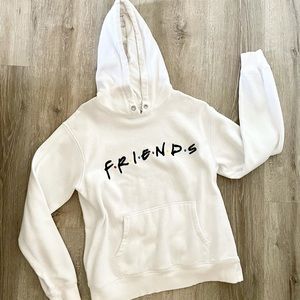H&M white FRIENDS logo hoodie size M